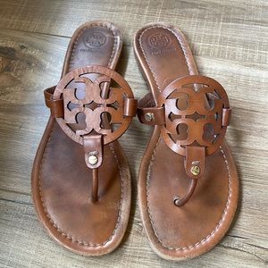 Brown leather Tory Burch Sandals Flip flops 9.5